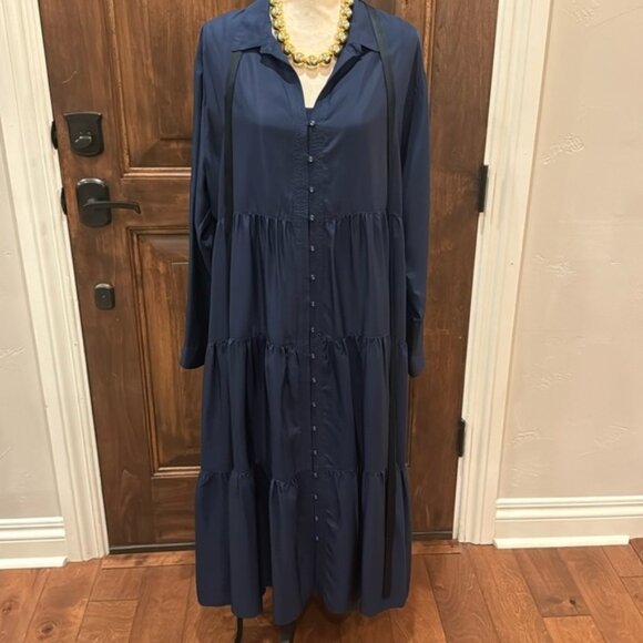 Johnny Was Tiered Wanderer Sapphire Dress(Slip) - Picture 1 of 8